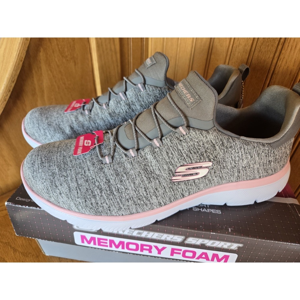 Skechers 11 M Summits Quick Getaway Women's Slip On Shoes Size 12983 GYLP Gray - Picture 2 of 7
